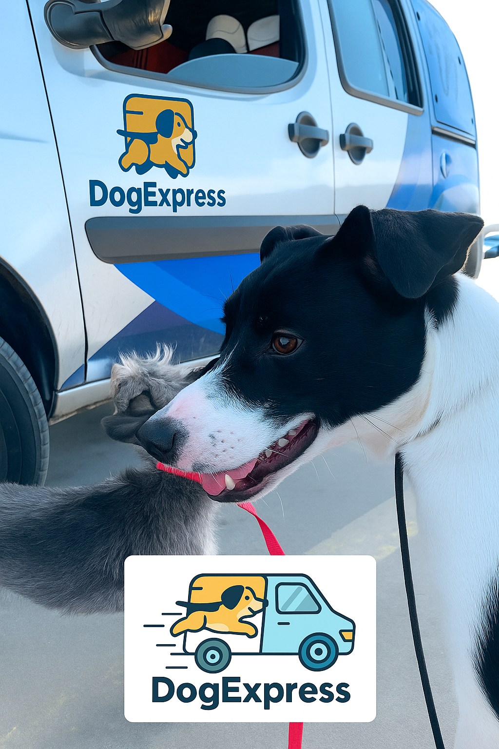Cães felizes sendo transportados